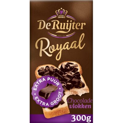 De Ruijter Royaal chocolade vlokken extra puur 300 gr - The Dutch Snackshop