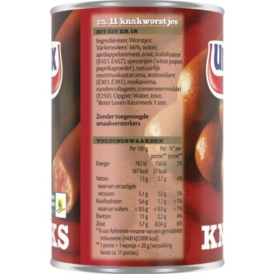 Unox knaks 400gr ca. 11st - The Dutch Snackshop