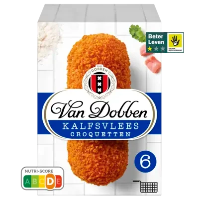 Van Dobben Kalfscroquetten - 6 x 80g
