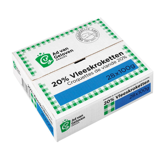 Ad van Geloven - Vleeskroketten 20% vlees - 28 pieces à 100 grams