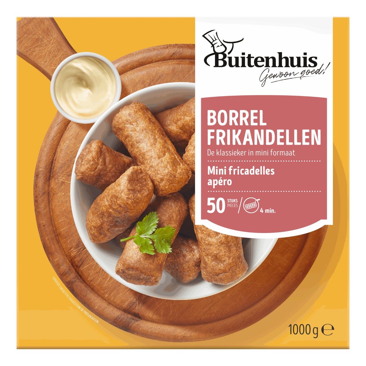 Buitenhuis - Borrelfrikandel - ca. 1000 gram - The Dutch Snackshop