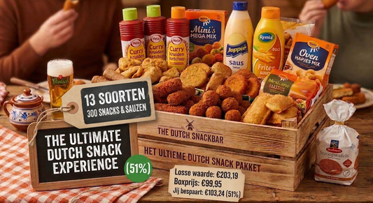 Dutch Essentials Box - 13 Products 300 Snacks - The Dutch Snackshop