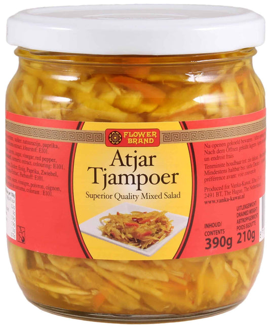 Flower Brand Atjar Tjampoer 390 gram - The Dutch Snackshop