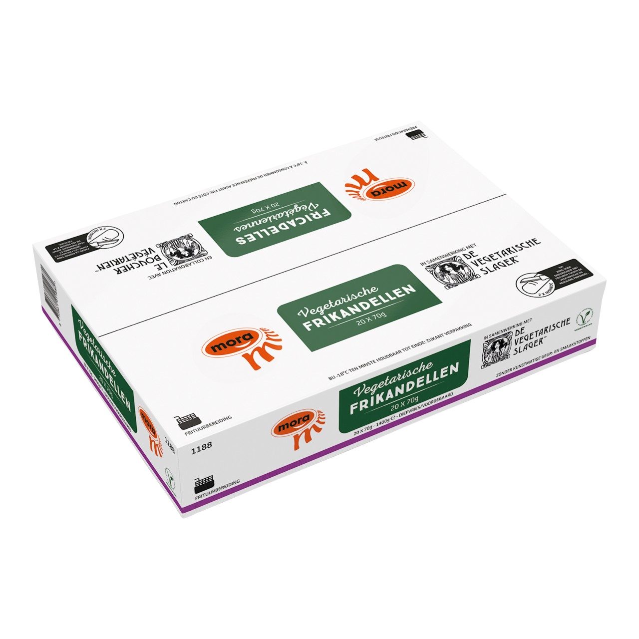 Mora - Frikandel vegetarisch Doos 20 stuks x 70 gram - The Dutch Snackshop