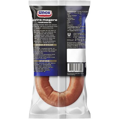 Unox extra magere rookworst 275gr - The Dutch Snackshop