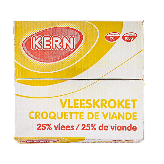 Kern - Vleeskroketten 25% vlees - 28 pieces à 100 grams - The Dutch Snackshop