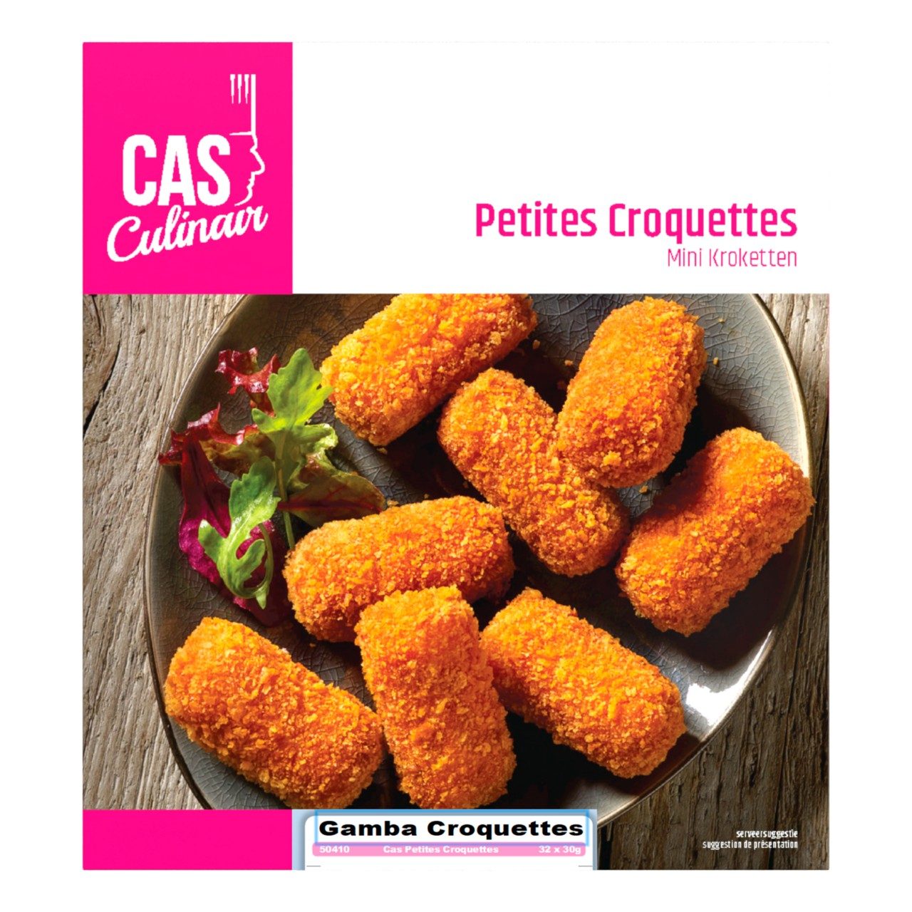 CAS Culinair - Petites croquettes gamba - 32 pieces à 30 grams - The Dutch Snackshop
