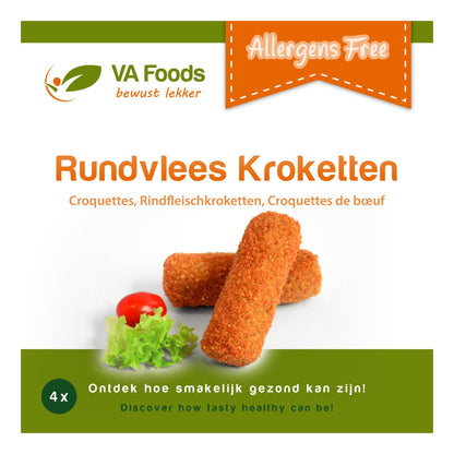 Va Foods - Rundvlees kroketten - 4 pieces à 80 grams - The Dutch Snackshop