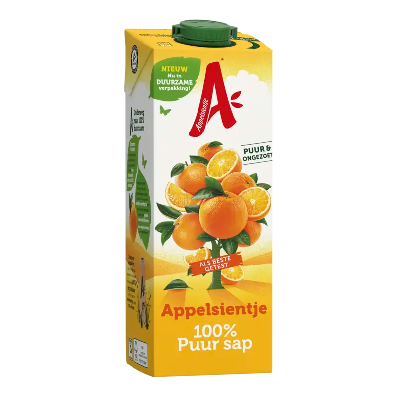 Appelsientje Sinaasappelsap 1 l verpakking