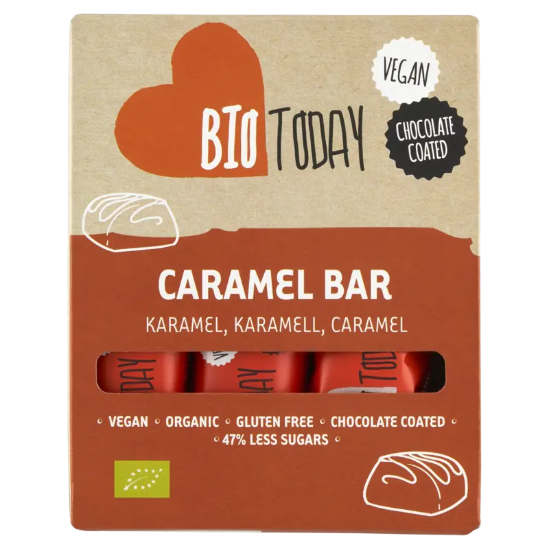 BioToday Vegan choco bar karamel glutenvrij 120 g