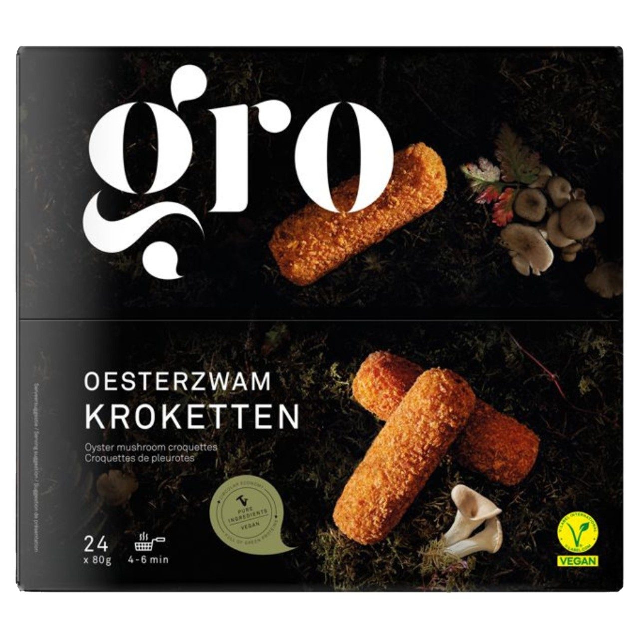 Gro Oesterzwamkroket vegan doos voorzijde