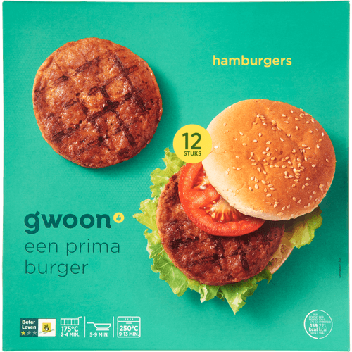 G'woon Hamburgers 12 stuks - The Dutch Snackshop