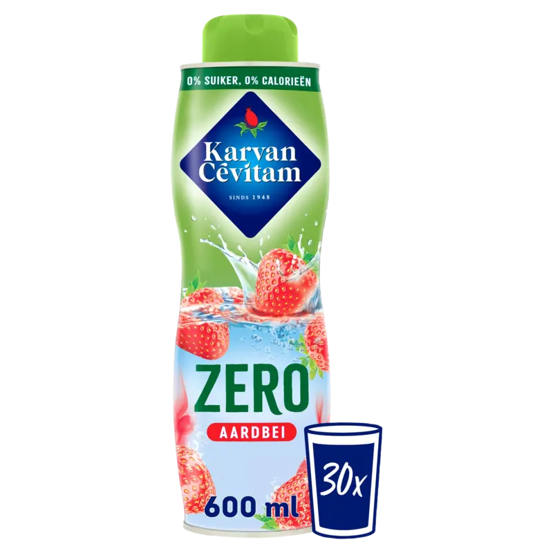 Karvan Cévitam Zero aardbei siroop 0,6 l