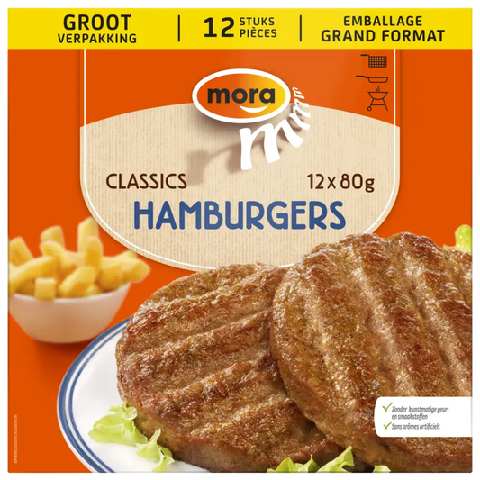 Mora Classics hamburgers grootverpakking 12 x 80 g
