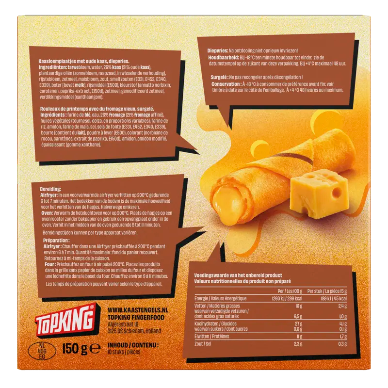 Topking Kaastengels oude kaas oven en airfryer achterkant